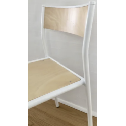 Lodi stol med b�ges�de, hvidt stel, demostol kr. 100.- 