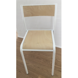 Lodi stol med b�ges�de, hvidt stel, demostol kr. 100.- 