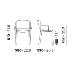 Pedrali stol Dome, formst�bt plast over st�lstel, nu kr. 100.- 