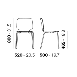 Pedrali stol Babila, formstbt plast over stlstel, nu kr. 100.- 