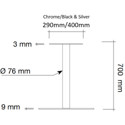 SJLESTEL A-SERIE - Max. bordplade 1000 mm