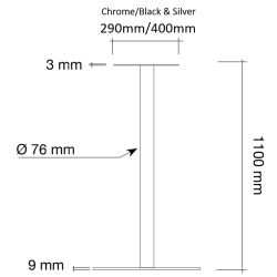 SJLESTEL A-SERIE - Max. bordplade 1000 mm