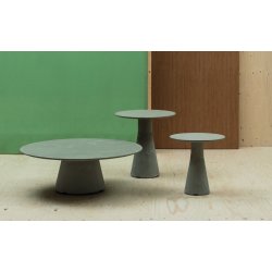RUNDT BORD MED 1 S�JLE  / BETON CEMENT FINISH - Bordplade st�rrelse �:140 - �:210 cm