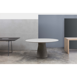 ELIPSEBORD MED 1 SJLE / BETON CEMENT FINISH