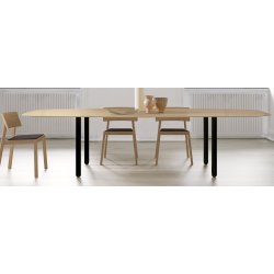 BONO TYKKE BORDBEN MED HJUL, MASSIV EG 56 MM, SORT ELLER ANDEN FARVE