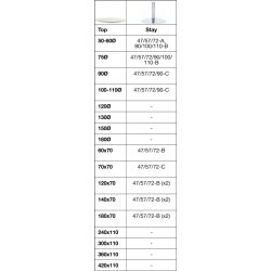STAY STEL- Max. bordplade : 110 / 180x70 cm