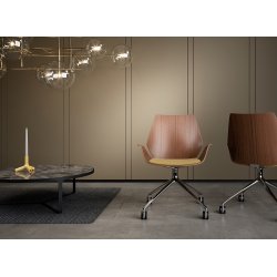 CENTURO STOL MED DREJELIG BASE &amp; HJUL - MED ELLER UDEN POLSTER