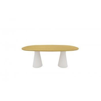 LANGT BORD MED 2 SJLER / TR FINISH - EG BORDPLADE