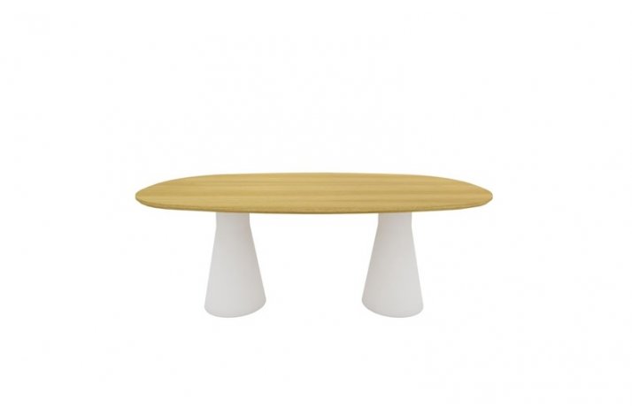 LANGT BORD MED 2 S�JLER / TR� FINISH - EG BORDPLADE