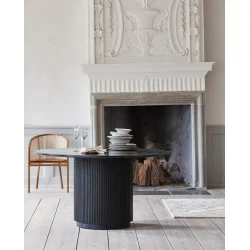 ERIE RUNDT KANTINE BORD / SPISEBORD - HVID MARMOR 