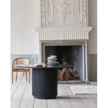 ERIE RUNDT KANTINE BORD / SPISEBORD - HVID MARMOR 