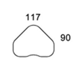 117x90 HJERTEFORMET BORDPLADE