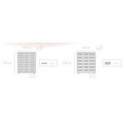 SKOLESKAB SOPHIE MED OPBEVARINGSKASSER