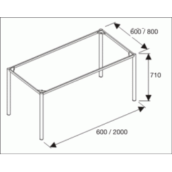 BORDRAMME TIL VALGFRI BORDPLADE FIRKANTET STEL