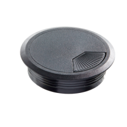 RUND KABELGENNEMFRING - SORT PLAST