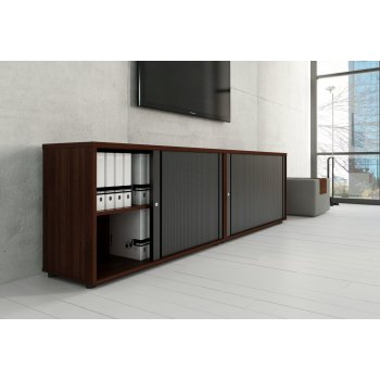 TAMBOUR OPBEVARINGSSKAB MED SKYDEDR