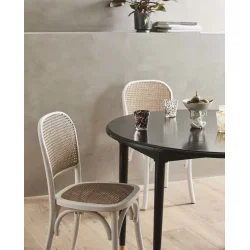 WICKY CAFESTOL MED FLETTET RYG - HVID