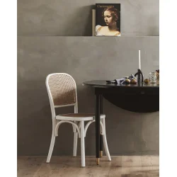 WICKY CAFESTOL MED FLETTET RYG - HVID