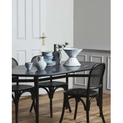 WICKY CAFESTOL MED FLETTET RYG - SORT