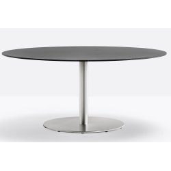 INOX ROUND XXL STEL H:73/FOD :80 - Max. bordplade : 180 / 170x170 cm